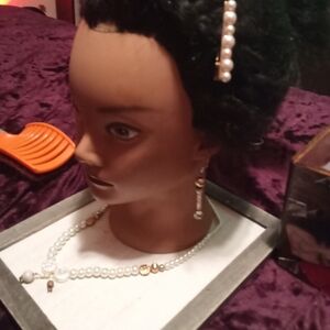 Elegant White and Gold Necklace Collection Free Gift Included